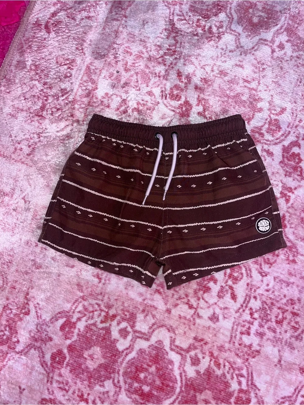 Binky Bro Striped Drawstring Swim Trunks